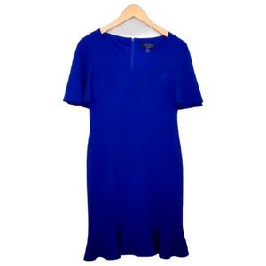 Women's Quarter Sleeve Crew Neck Dress, Royal Blue Size S